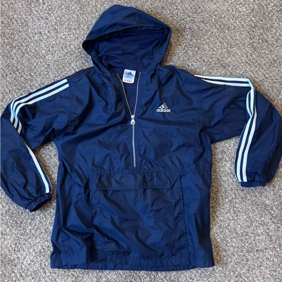 Adidas Navy Windbreaker with Mesh Lining - Picture 1 of 7